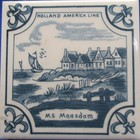 Set 4 Holland America Lines Delft Tile Coasters 4 x4 