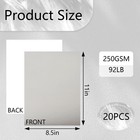 20 Sheets Silver Metallic Cardstock Paper  8 5 X 11 Inch  250gsm