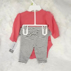 Carter s Baby 2pc Long Sleeve One Piece Top  Pants Set  baby Girl   size 3m  New