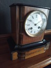 Antique French Walnut   Ebonised Bracket Clock     Striking 8-day Mantle Clock 