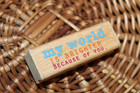 Friendship Red Rubber Stamp Wood Mounted  my World Is Brighter Because Of You 