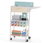 Craft Cart And Organizer Table Compatible With Craft Cutting Beige white