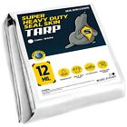 Heavy Duty 12 Mil Waterproof Poly Tarp With Grommets     Multiple Sizes   Colors