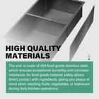 33  Undermount Kitchen Sink Double Bowl Stainless Steel Sink Black Workstation
