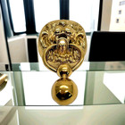 Vintage Solid Brass Lion Head Door Knocker     Classic Heavy Cast 8   