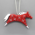 Navajo Folk Art-red Horse Christmas Ornament By Ray   Orleen Lansing