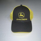John Deere Snapback Black Yellow Mesh Trucker Hat Baseball Cap Tractor Farm