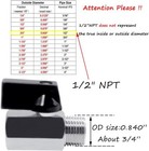 Beduan 1 2  Brass Mini Ball Valve Npt Female X Male Shut-off Valve pack Of 2 