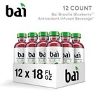 Bai Brasilia Blueberry Water 12 Pack Antioxidant Infused Low Sugar Flavors