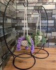 Crochet Lavender 12    Fern 11  Hanging Plants Lot Of 2 Cute Gift