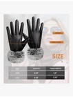 Women s Leather Gloves Winter Black Leather Gloves Size M
