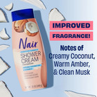 Nair Sensitive Shower Cream Hair Remover  Coconut Oil   Vitamin E  12 Oz