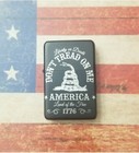 Dont Tread On Me 1776  Laser Engraved Lighter With Tin Case Black Metal  