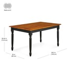 Solid Wood Dining Table Rectangular Farmhouse Country Kitchen Seats 6 Black oak