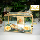 Glass Wedding Card Box With Lock  12 6x5 9x9 Inches Large Gold Card Boxes For We