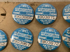 Vintage Lot 1975 Pennsylvania Fishing License Pins  sequential Numbers    