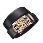 Men s Automatic Click Buckle Microfiber Leather Black Belt Casual Ratchet Belt
