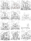 50 Digital Kids Pdf House Coloring Pages Instant Downloadable And Printable