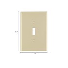 Ivory Thermoset Wallplate  1 gang  Oversized  Smooth  Easy To Clean