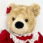Vintage Ellie Bear Lands End Curly Hair Red Holiday Nightgown Bow Jointed 14 