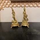 Vintage Pair Of Brass Chinese Statues