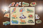 Wooden Peg Puzzle Fun With Pets Toddlers Kids Vintage Lift And Look Pieces