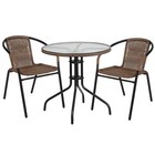 Round Table Set  Aluminum  Glass  Metal  Plastic  Rattan  Clear