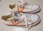 Vintage Converse All Star Chuck Taylor Mens Shoes 8 5 White Low Top Orange Clean