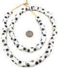 Beads Ghana Handmade Opaque White Recycled Glass African Trade Beads