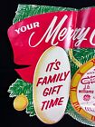 Vintage Merry Christmas Drug Store Gift Time Display Zippo Noma Poster 34  Wide