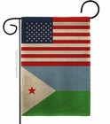 Djibouti Us Friendship Burlap Garden Flag Decorative Gift Yard House Banner