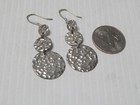 Vintage Mexican   Hob   Sterling Silver Hand Hammered Earrings  - Very Nice  
