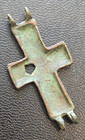 Byzantine Bronze Reliquary Cross Half Christ C  9th-13th Century 42mm