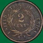 1864 Rotated Reverse Two Cent Piece Extremely Fine Xf Coin  35861