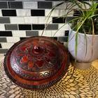 Polish Hand Carved Wood Trinket Box Dish Lid   Bowl Decorative Storage Container