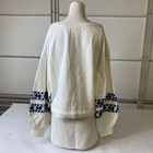 Anthropologie Long-sleeve Floral Embroidered Top Women s Size S Ivory