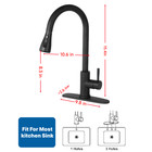 Stainless Black Kitchen Sink Faucet Single Handle Swivel Pull Down Sprayer Mixer