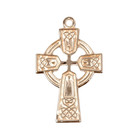 Gold Plated Sterling Silver Irish Celtic Cross Medal Pendant Necklace  18  Chain