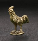 Brass Cock Animal Statue Small Sculpture Tabletop Figurine Home Decor Gifts