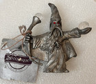 Vintage Spoontiques Pewter Wizard Figure Crystals 1985 Cmr591 W  Staff Red Eyes