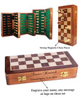 Custom Engraved Wooden Travel Chess Set     Magnetic Folding 7   18 Board Chess Set