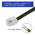 20 Feet Long Telephone Extension Cord Phone Cable Rj11 Plug Coupler Black