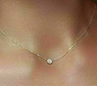 1 Ct Round Cut Moissanite Solitaire Pendant Necklace 14k Yellow Gold Plated