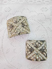 Holfast Pave Rhinestone Shoe Buckle Clips Art Deco Silver Tone 50s Victorian