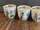 Good Soldier Haas Svejk Czjzek Chodau Czech 6 Porcelain Egg Cups Shot Glasses
