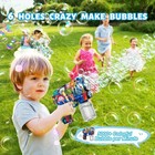 Kids Bubble Gun Led Lights 6 Hole Automatic Bubble Machine Toy Leakproof   