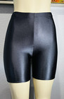 Vtg Black Nylon Spandex Shiny Bike Shorts S