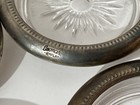 Lot 8 Vintage Leonard Silverplate Crystal Coasters Read