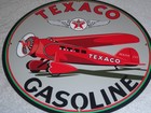 Vintage Texaco Aviation Airplane       Gas 11 3 4  Porcelain Metal Gasoline Oil Sign
