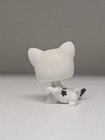 Littlest Pet Shop  547 Kitty Cat Raised Paw White Black Flower Green Flower Eyes